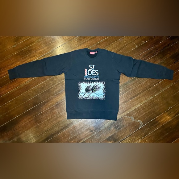 NWOT S/S 2016 SUPREME x ST. IDES CREWNECK MENS MEDIUM BLACK NO FLAWS - Picture 4 of 16